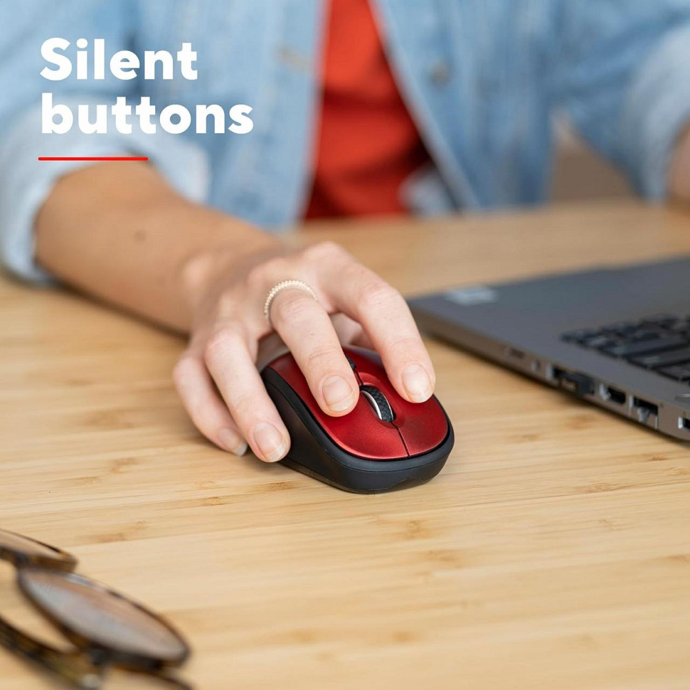 Мышь Trust Yvi+ Красная бесшумная беспроводная 800–1600 DPI амбидекстная с USB Micro ресивером компактная Киев - изображение 8