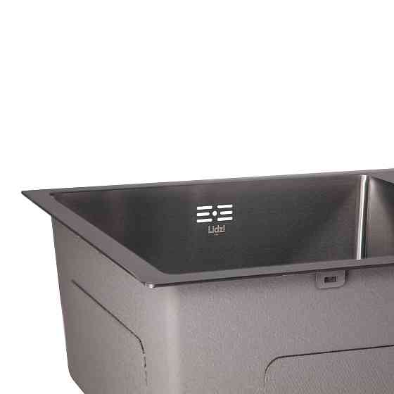 Мийка для кухні з двома чашами інтегрована Lidz Handmade H7843 (LDH7843BPVD45586) Brushed Black PVD 3,0/1,0 мм Київ