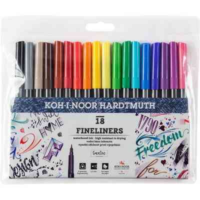 Лайнер Koh-i-Noor набор Ассорти 0.3 мм пластик 18 шт (777018) Винница