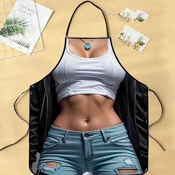 Фартух з приколом дівчина в джинсах 80 на 60 см різнобарвний Київ