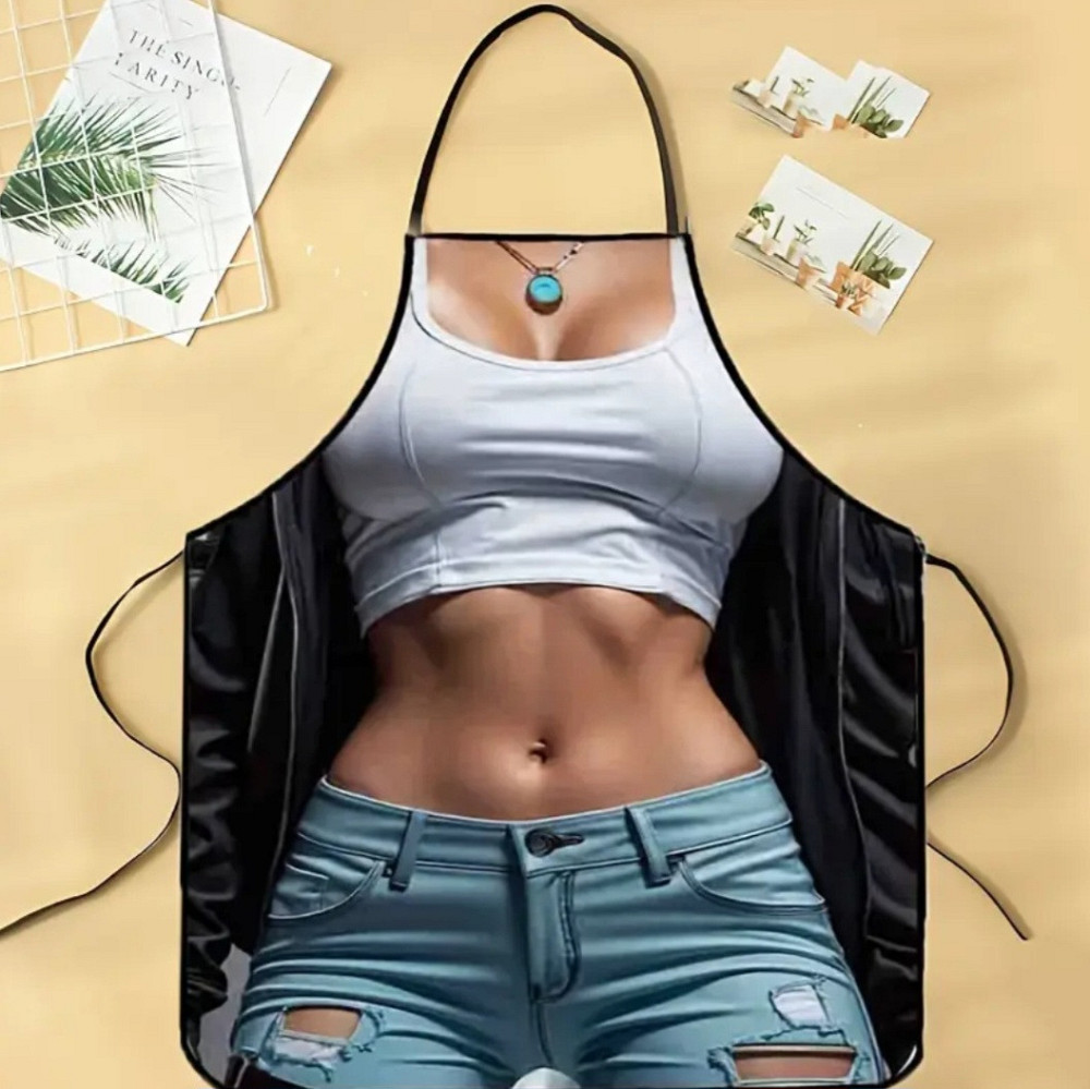 Фартух з приколом дівчина в джинсах 80 на 60 см різнобарвний Київ - фото 5