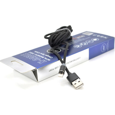 Дата кабель USB 2.0 to Lightning 2.0m 2A magnetic nylon black PiPo (18166) Вінниця - фото 5