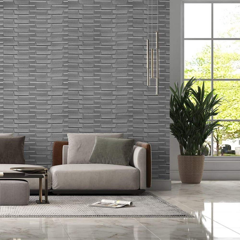 3D панель самоклеюча кладка 770х700х5мм Срібло (034) SW-00000217 Київ - фото 5