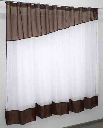 Кухонная занавеска VR-Textil № 047к белый с венге 270х170 см (50-872) Киев