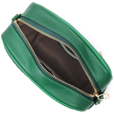 Сумка Vintage Стьобана жіноча з натуральної шкіри Зелена (22613) Вінниця - фото 4