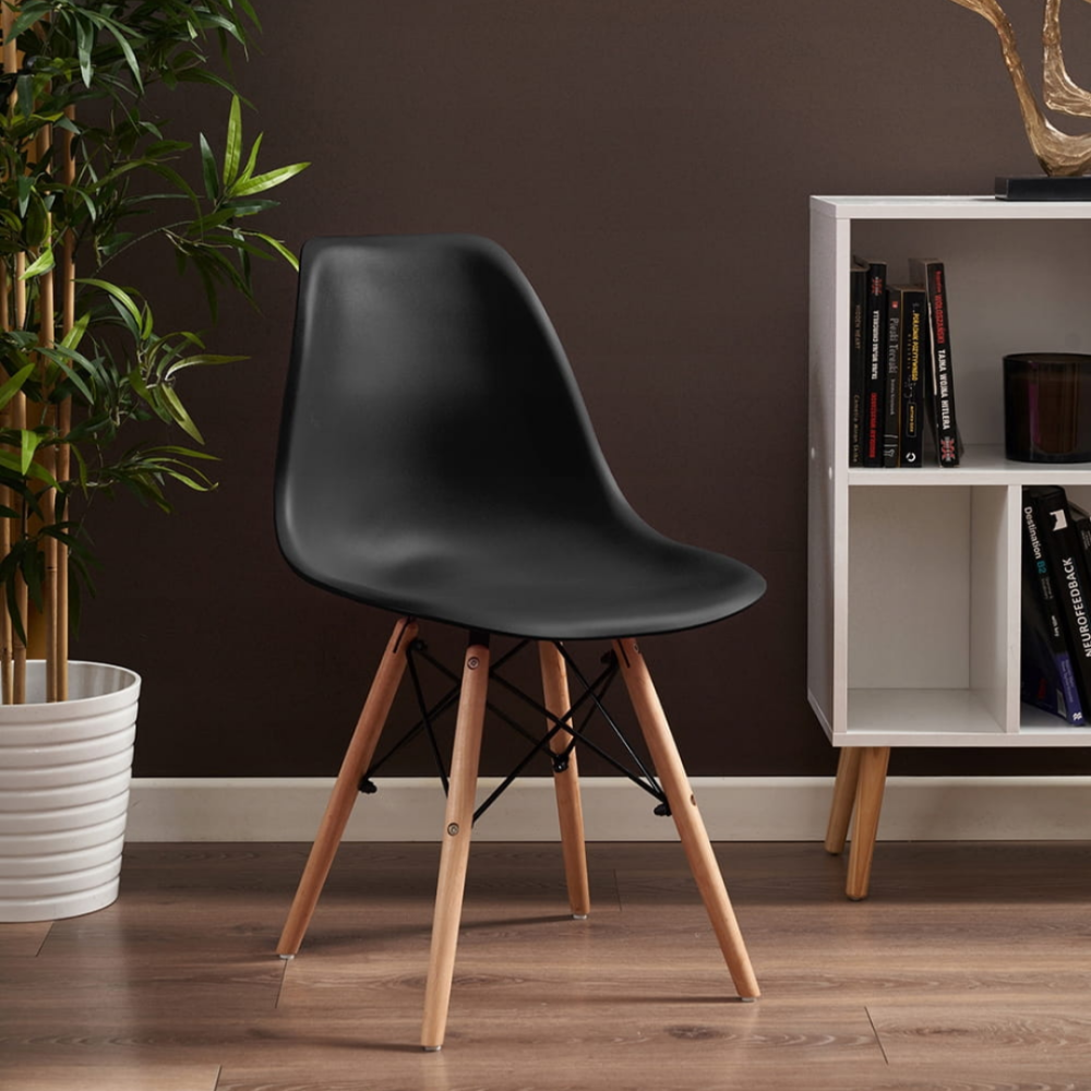 Стілець Eva Jumi у скандинавському стилі з дерев'яними ніжками чорний Київ - фото 8