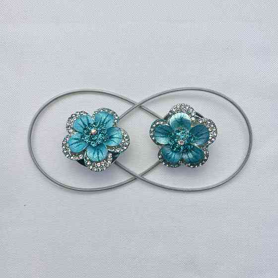 Магніти для штор та гардин "Flowers" набір 2 шт Блакитний (81-186) Київ