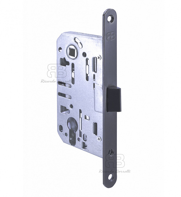 Замок для межкомнатных дверей под цилиндр Ricardo Borelli EN кевлар 85 мм с ответной планкой MB матовый черный Киев - изображение 1