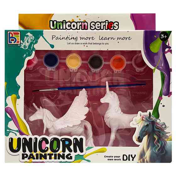 Набір для творчості Гіпсова розмальовка "Unicorn" T59-2(Unicorn2) 2 фігурки, фарби 6 кольорів Вінниця