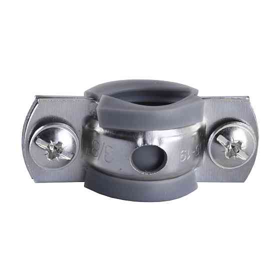 Хомут в зборi CR     3/8″ (16-19мм) з гвинтом-шурупом 8*80 та дюбелем в уп., сірий Тернопіль