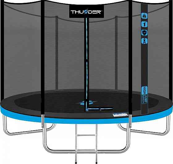 Батут THUNDER OUTSIDE PRO з зовнішньою сіткою 8 футів 244 см чорно-блакитний Київ
