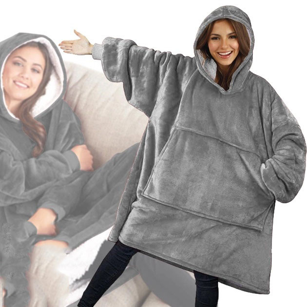 Світшот-плед з капюшоном huggle hoodie, Пледи з рукавами з флісу, Худі ковдра Плед капюшоном фліс EB-30 Івано-Франківськ - фото 6