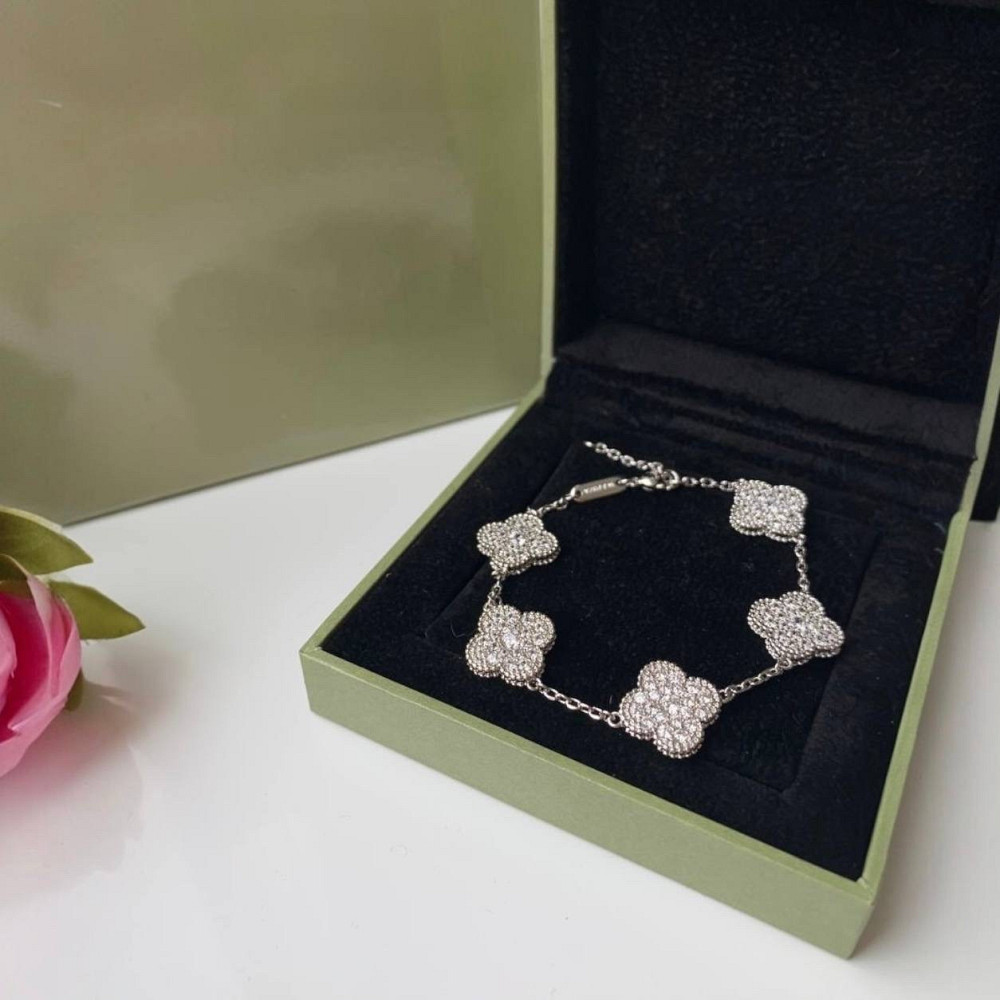 Браслет Van Cleef цирконы посеребрение / браслет клевер Одесса - изображение 3