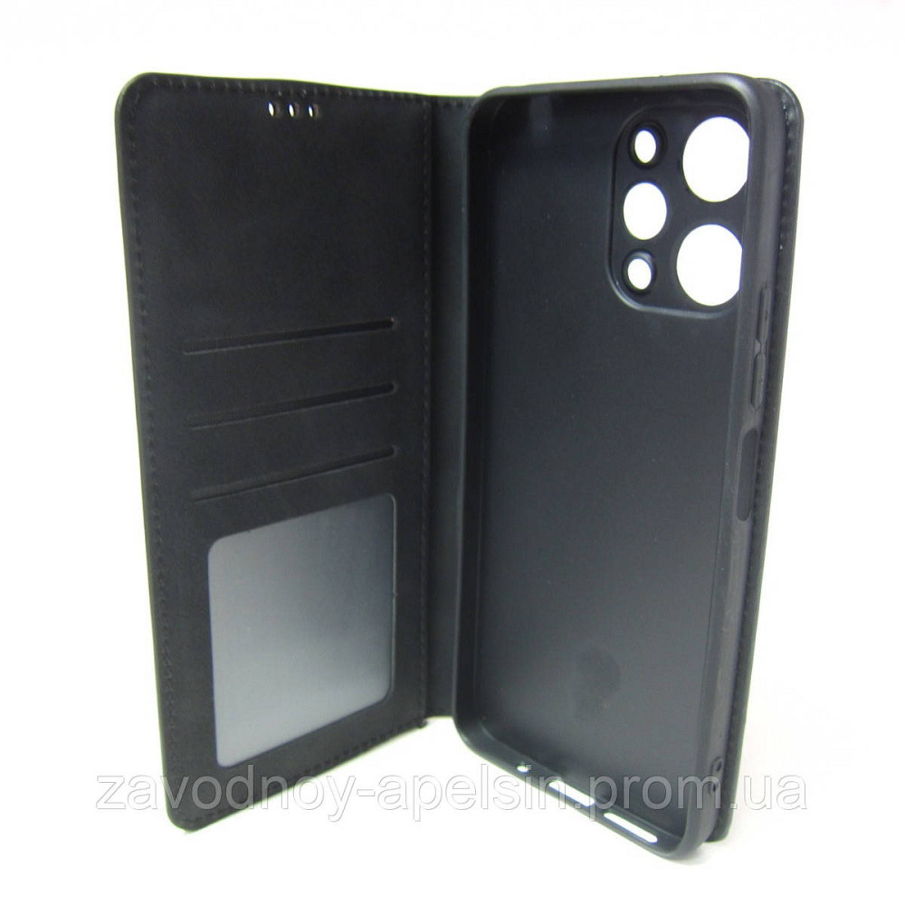 Чехол книжка Xiaomi Redmi 12 Кожаный (черный) Одесса - изображение 3