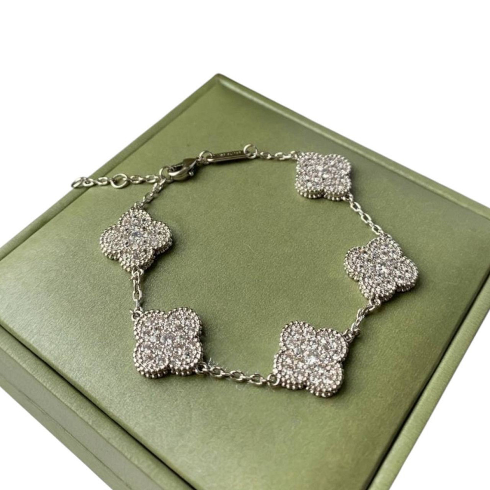 Браслет Van Cleef цирконы посеребрение / браслет 5 клеверов Одесса - изображение 1