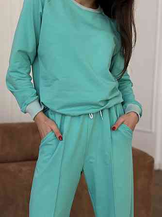 Женский спортивный костюм с широкими штанами Бирюзовый XL/XXL Харьков