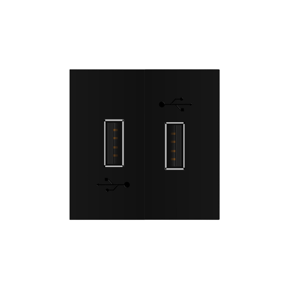 Подвійна розетка USB LIVOLO чорна, з блоком живлення 2×USB-A 5V/2.1A, 2×10Вт, модуль (VL-FCUA-2BP) Коломыя - изображение 6