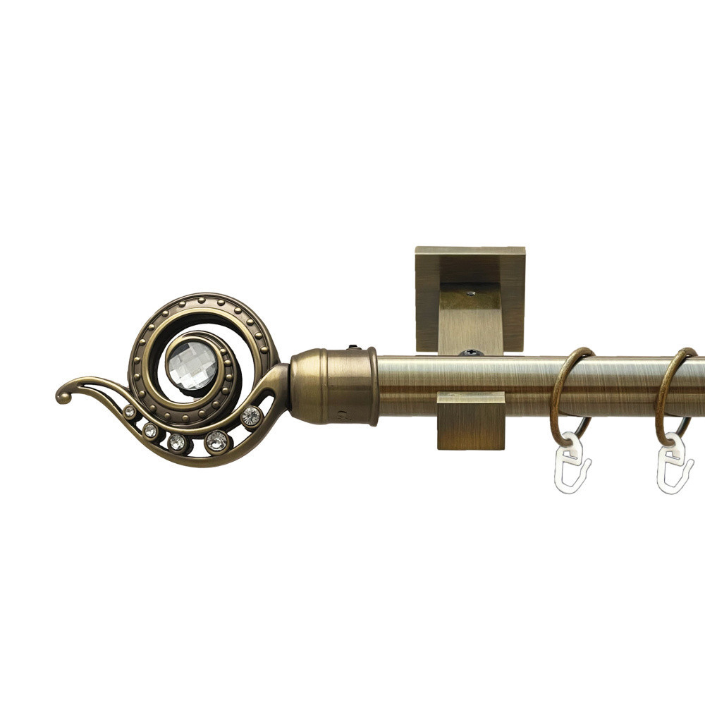 Карниз Orvit Око Дракона металевий однорядний техно гладка труба кільце металеве Антик 25 мм 240 см Львов - изображение 1