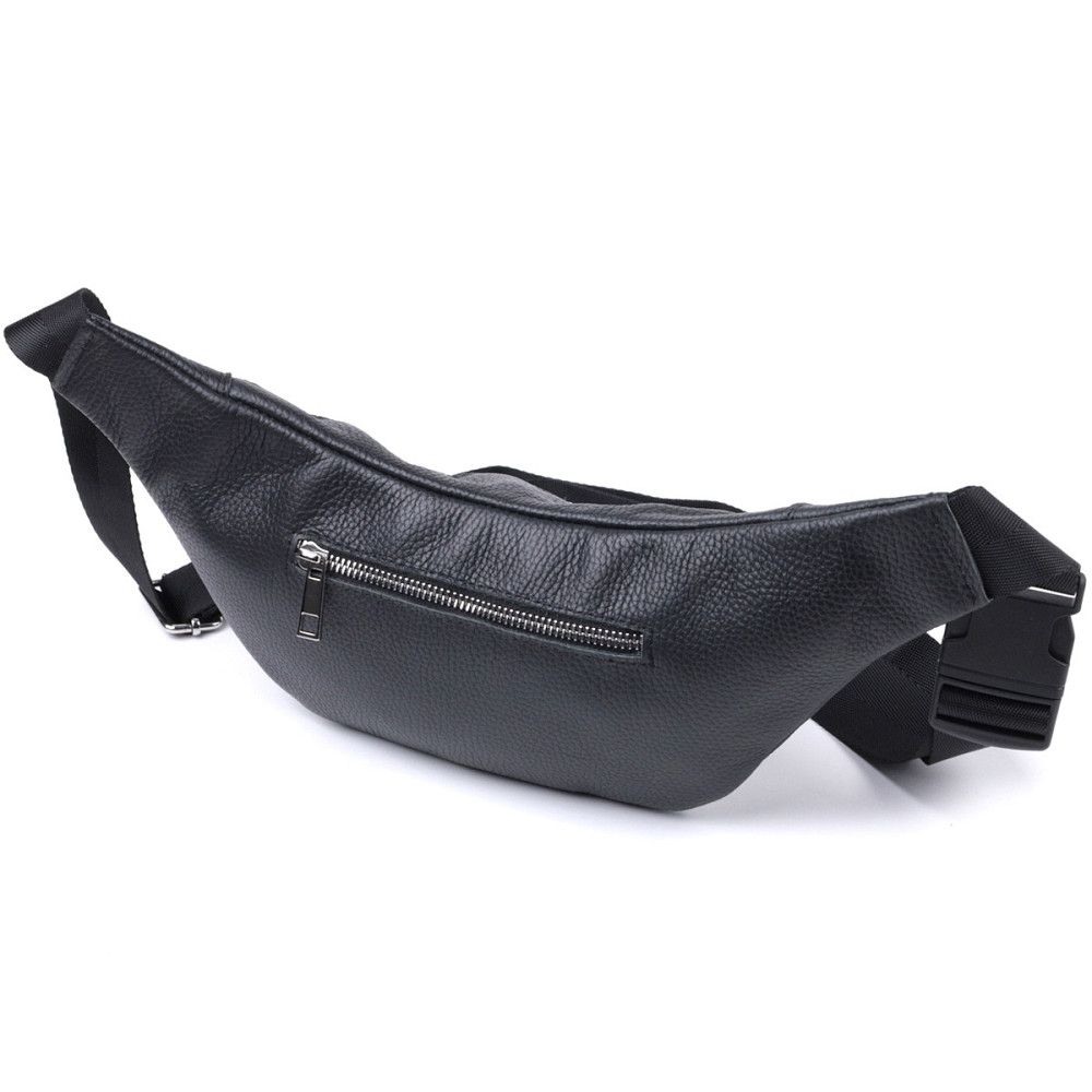 Зручна сумка-бананка унісекс з натуральної шкіри Shvigel 22824 Чорна Київ - фото 2