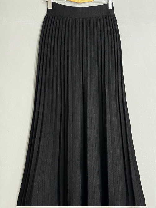 Спідниця жіноча Accorddream 62313 вʼязана пліссе міді на резинці, чорний, one size Київ - фото 9