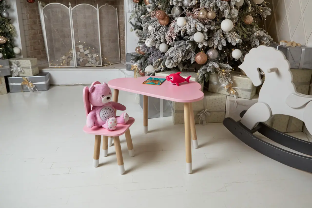 Дитячий столик Хмара (Рожевий) та стільчик Зайчик (Рожевий) Вінниця - фото 8