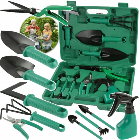 Набір інструментів 10в1 для саду та городу; кейс; комплект ручних інструментів; садовий набір інструментів; портативний Кам'янець-Подільський