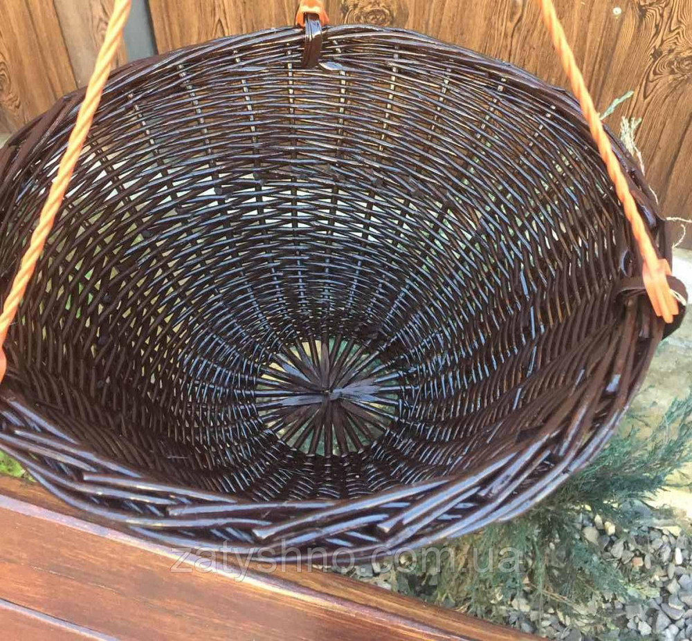 Кашпо плетене для вазону коричневе Київ - фото 5