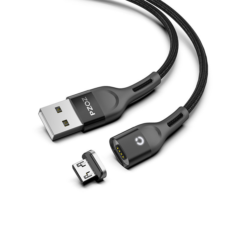 Магнитный кабель Micro USB PZOZ для зарядки и передачи данных (Черный, 1м, 3A) Николаев - изображение 2
