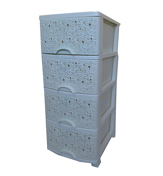 Комод пластиковий ажурний Ефе (Efe). Білий. 90х38х46. 4 відділення. Одеса - фото 1