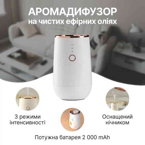 Портативний аромадифузор 2-в-1 Doctor-101 Elemi. Світильник нічник для ароматерапії на акумуляторі Дніпро
