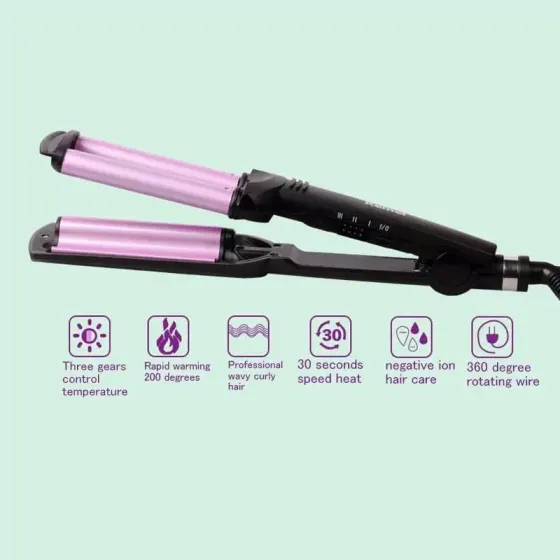 Тройная плойка для волос KEMEI KM 2022 Коломыя