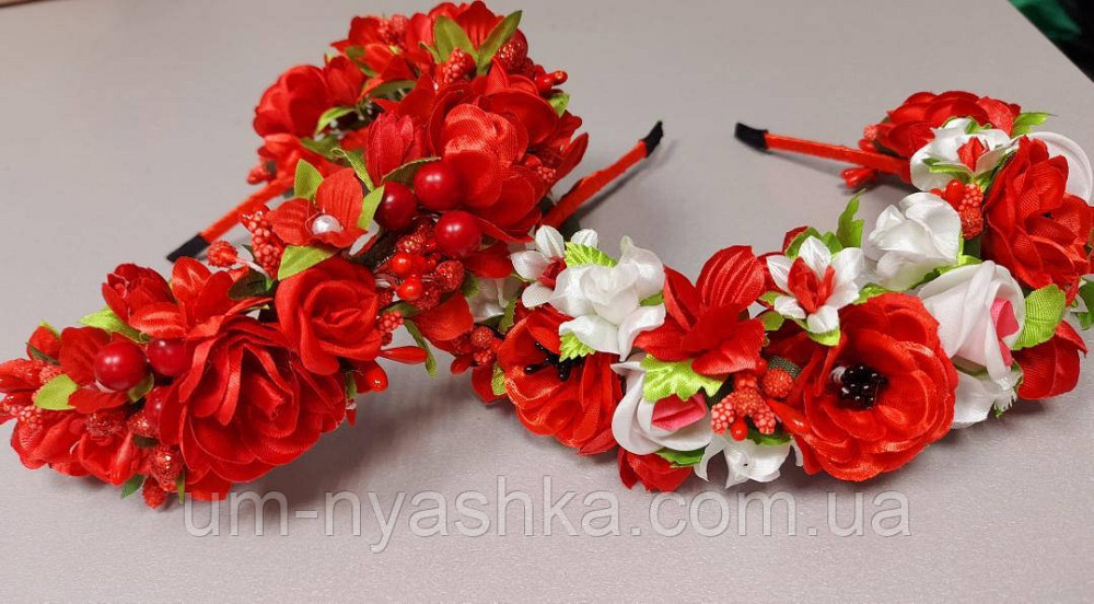 Червоний Обідок обруч з трояндочками червоний Кривий Ріг - фото 2