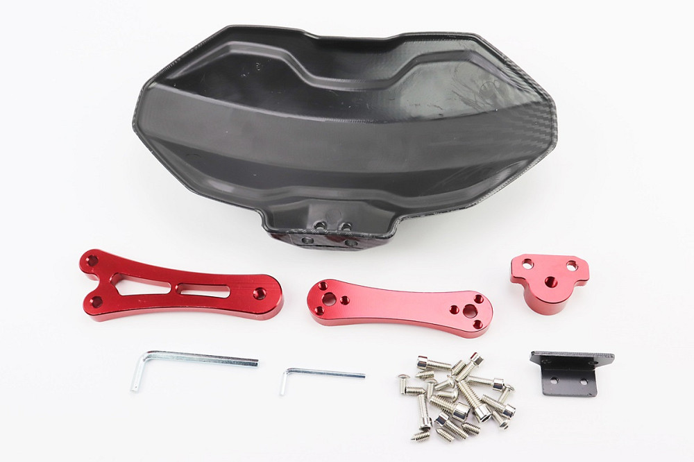 Крило заднє універсальне, червоне кріплення на одну сторону з регулюванням нахилу (бризговик) TUNING, КАРБОН Київ - фото 2