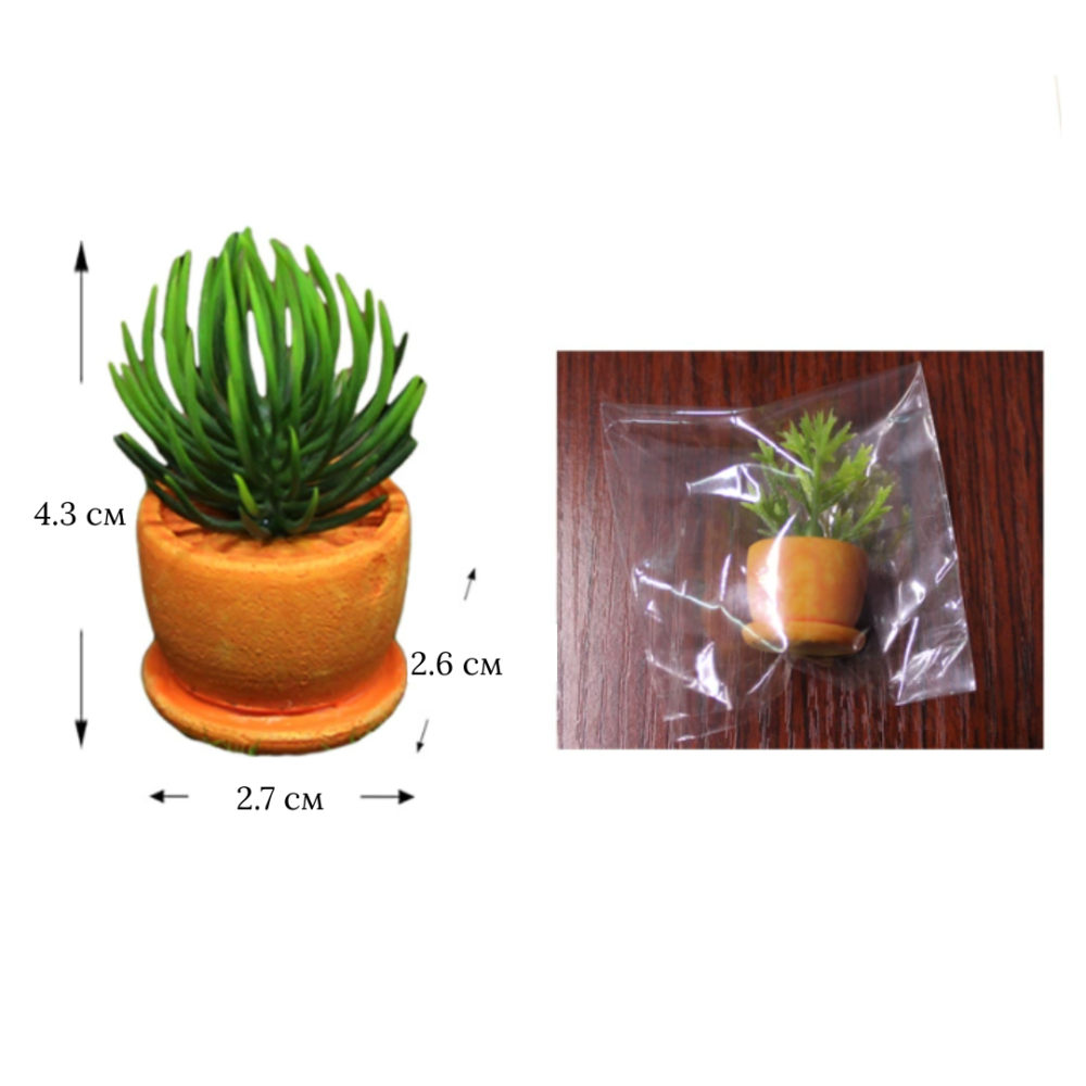 Миниатюрный вазон 4.3 х 2.7 см из полистоуна Зеленый Одесса - изображение 7