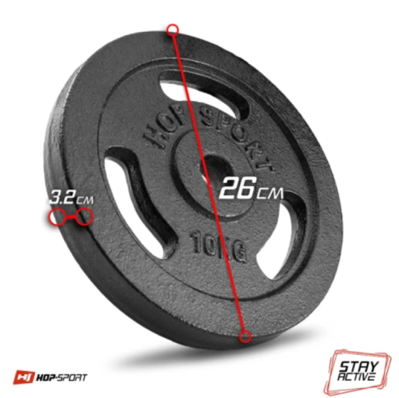 Блин металлический 10 кг 51мм Hop-Sport Киев