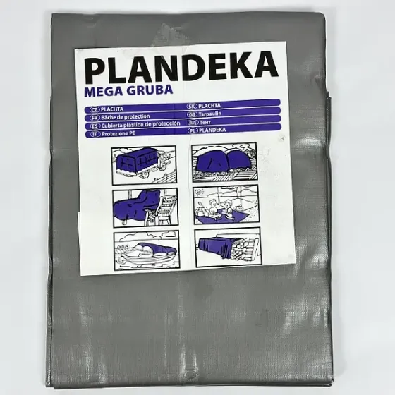 Тент 260 г/м2 6х12м "PLANDEKA" тарпауліновий сріблястий Дніпро