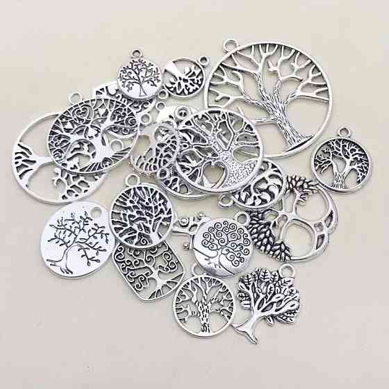 Набор подвесок «Дерево жизни» – 20 шт серебристых элементов для украшений Киев