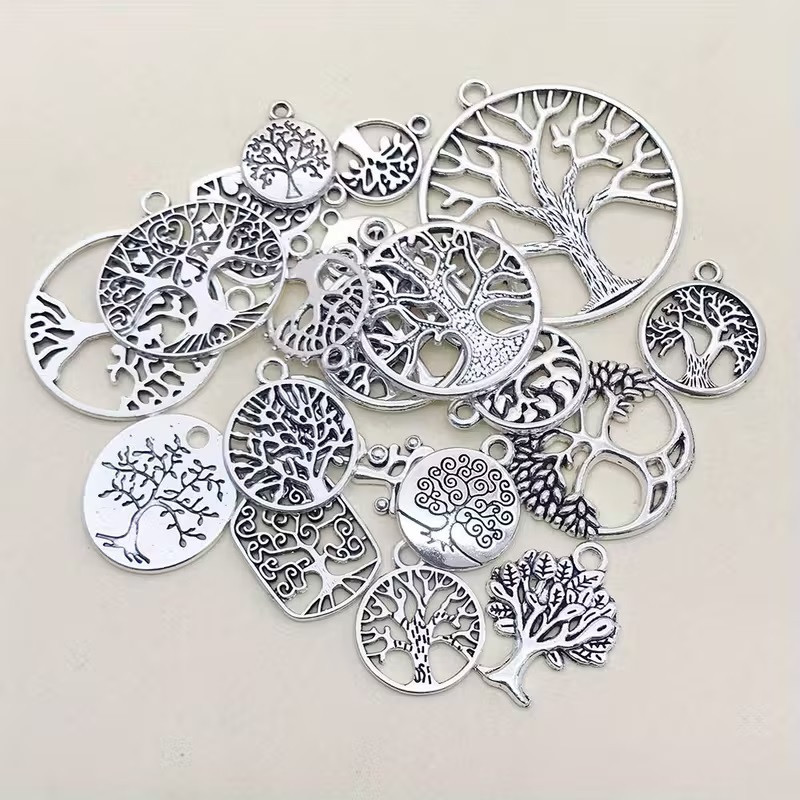 Набор подвесок «Дерево жизни» – 20 шт серебристых элементов для украшений Киев - изображение 3