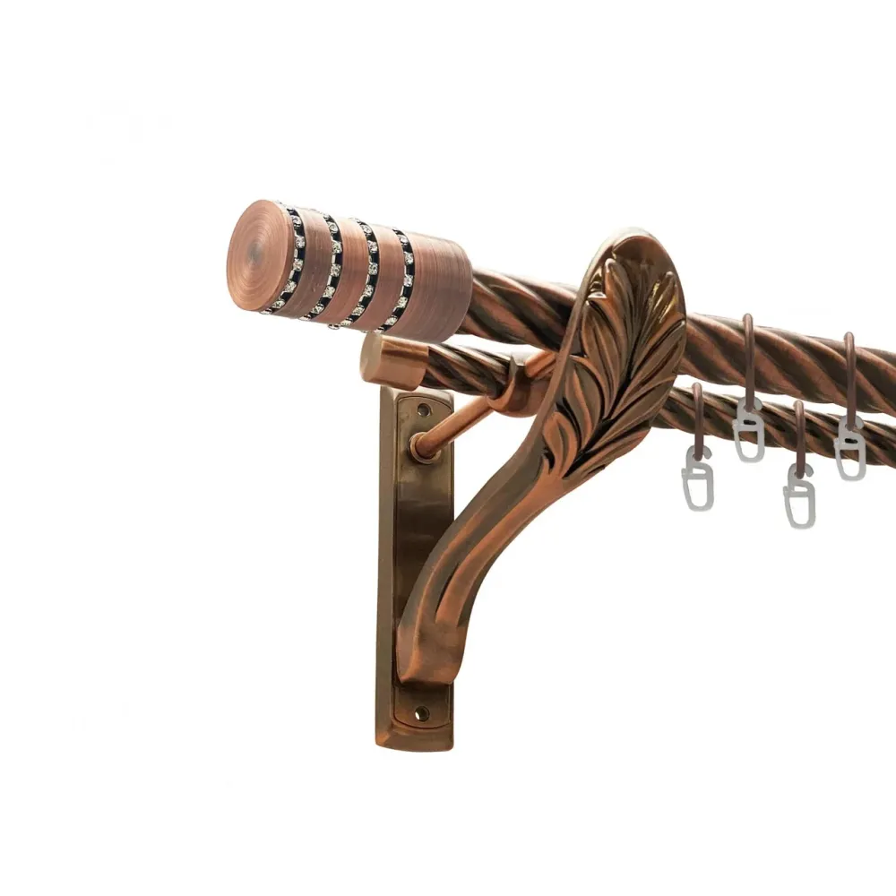 Карниз Orvit Барамелла металевий дворядний ретро скручена труба кільце металеве Мідь 25\19 мм 160 см Львов - изображение 1