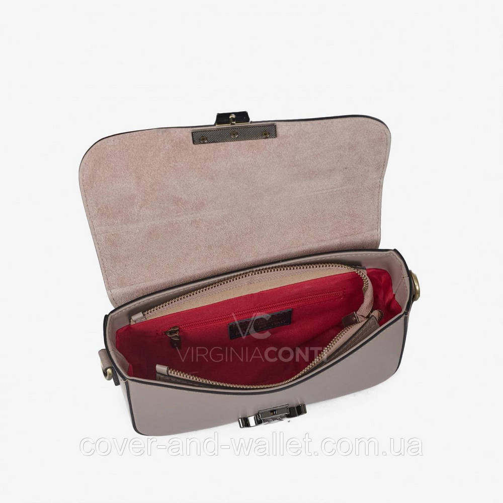 Женская сумка кросс-боди в стиле селин из гладкой кожи черного цвета Virginia Conti Киев - изображение 3