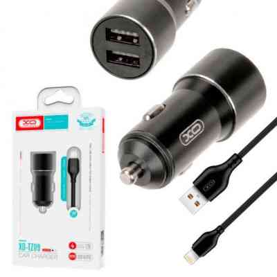 Зарядний пристрій XO TZ09 2.4A/2 USB + cable lightning Black (XO-TZ09L-BK) Вінниця