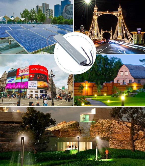 DUSKTEC LED блок питания 12 В 300 Вт 25 А IP67, AC 180–260 В → DC 12 В, тонкий алюминиевый корпус Киев - изображение 7