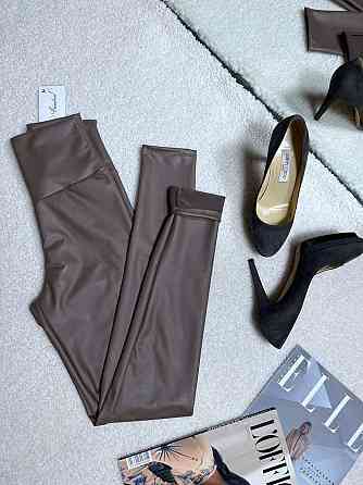 Женские базовые утепленные лосины из экокожи на флисе 46 Одесса