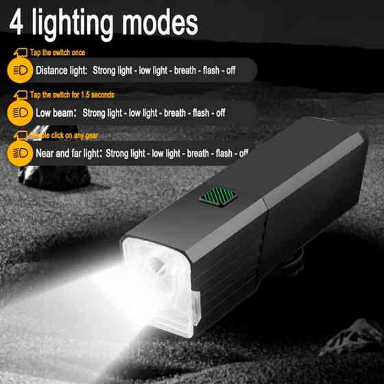 Велосипедный фонарь с защитой от влаги BL-2024-4-XPG, Компактный фонарь для велосипеда с аккумулятором QF-68 Ивано-Франковск