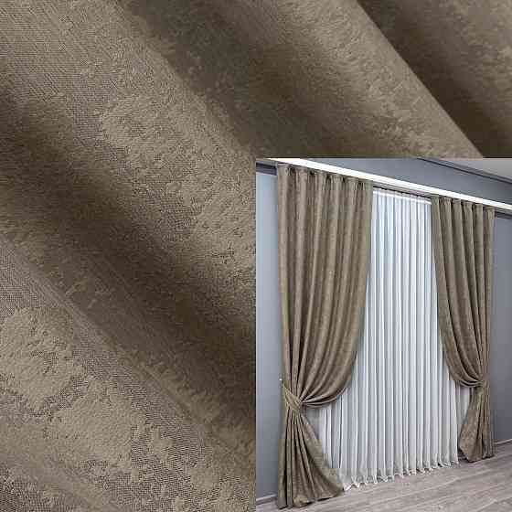 Комплект готових штор VR-Textil Жакард Sultan № 874ш Какао 150х270 см 2 шт (33-0576) Київ
