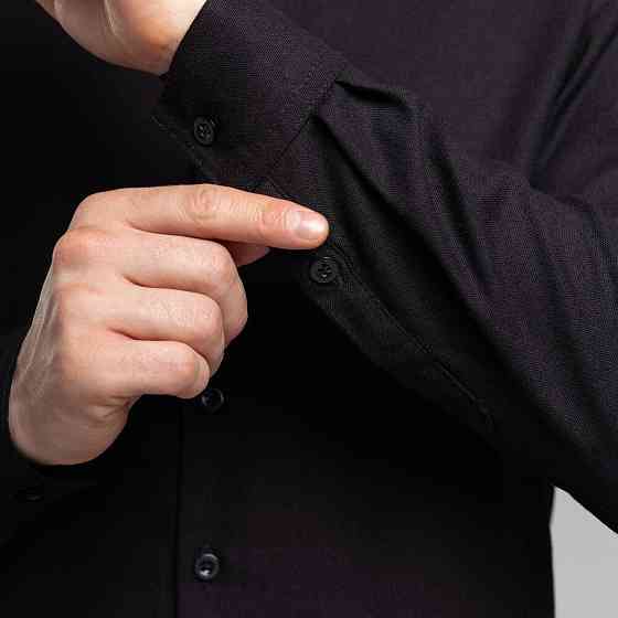 Сорочка чоловіча з довгим рукавом чорна Pobedov Orion Київ