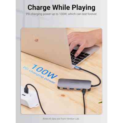 Концентратор Vention USB 3.1 Type-C to HDM/USB 3.0х3//PD 100W 5-in-1 (THFHB) Винница