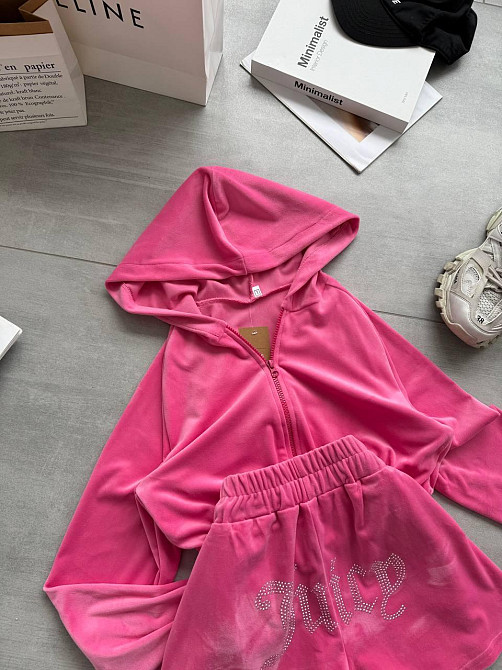 Женский стильный повседневный велюровый костюм Розовый, 42/44 Одесса - изображение 8