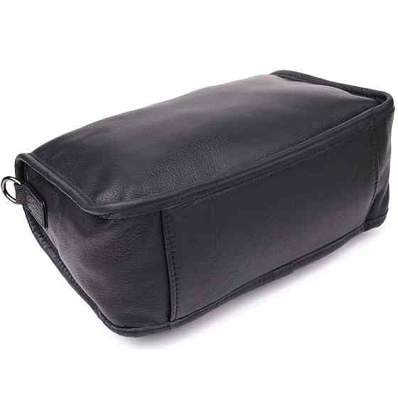 Стильная сумка на плечо из натуральной кожи для женщин Vintage 23001 Черный Киев