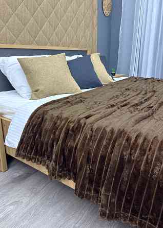 Плед-покривало смужка Шарпей 220х220 см (+-10см) Венге (87-197) Київ